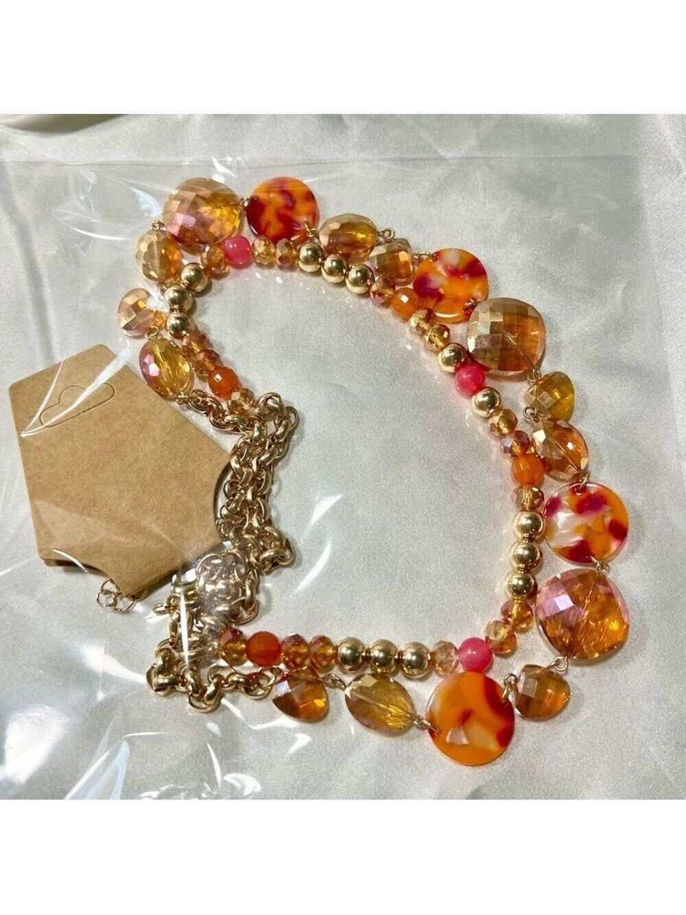Multi Strand Faceted Beaded Necklace